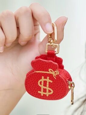 Red Money Bag Keychain Or Bag Charm
